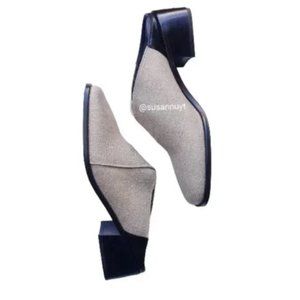 Donald J. Pliner Vanilla Girl Plazacore Tweed Twee Normcore Canvas Mule Loafers